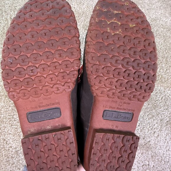 LL Bean Women's 8" Bison Leather Lace Up Unlined Duck Boot Red Sole Size 8 - Picture 11 of 13